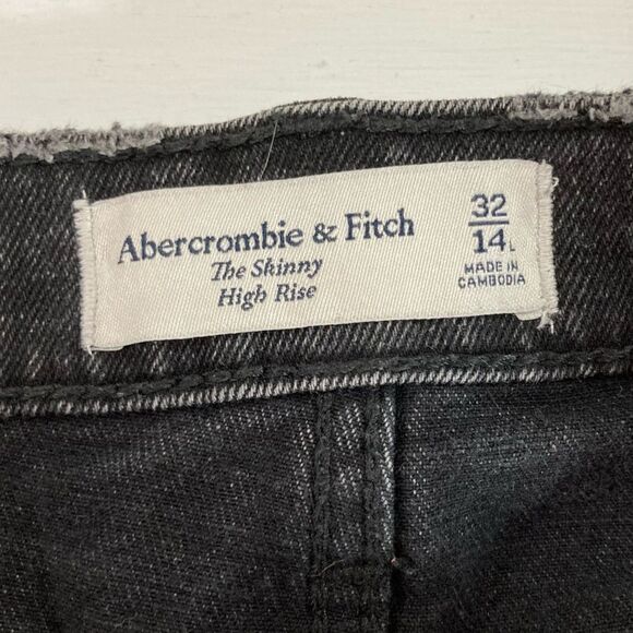 Abercrombie & Fitch Jeans Women’s 31/14 Black The Skinny High Rise Distressed - Picture 8 of 12